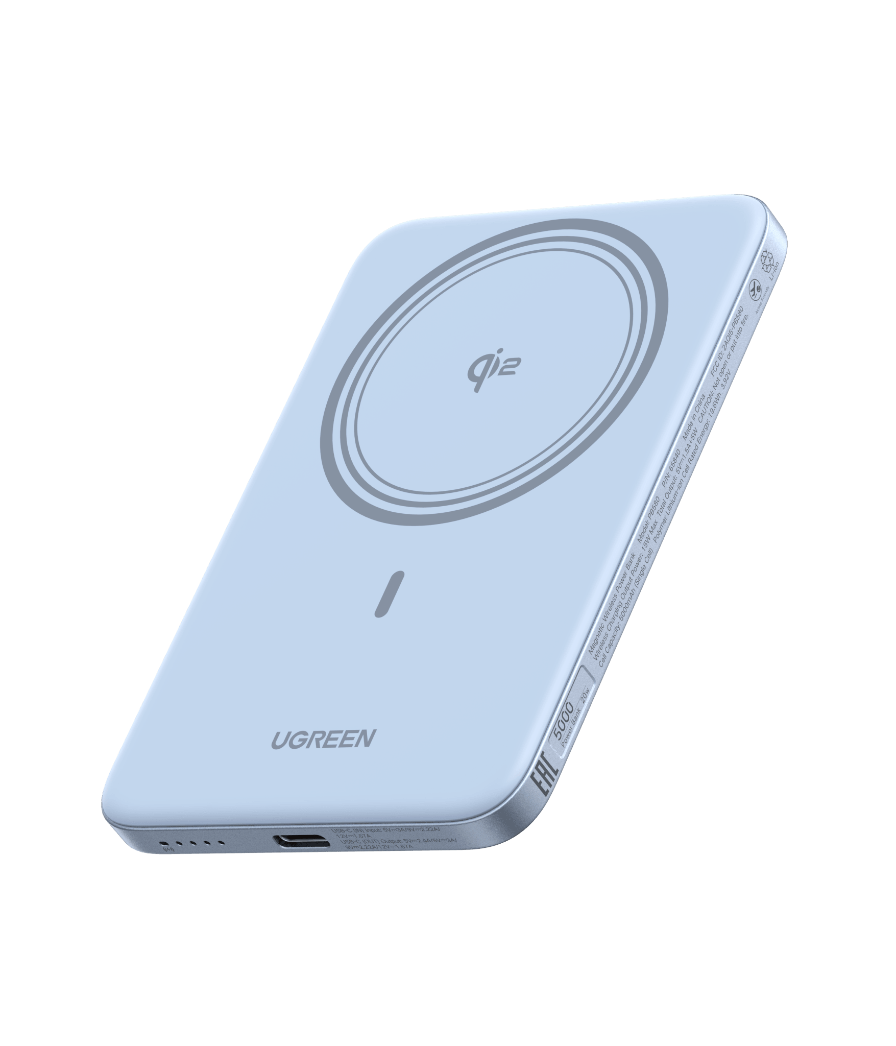 UGREEN MagFlow Air Magnetic Power Bank (5000mAh, Qi2 15W)